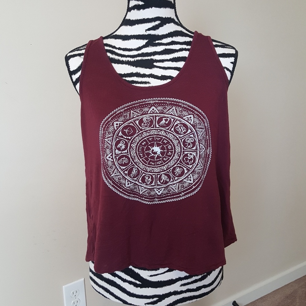 Rue 21 Maroon Crop Top Zodiac